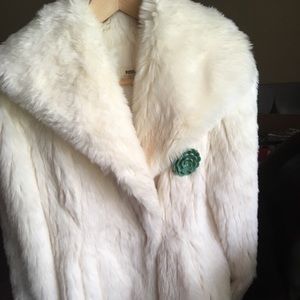 Fossil white faux fur coat